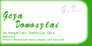 geza domoszlai business card