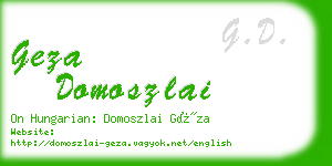 geza domoszlai business card
